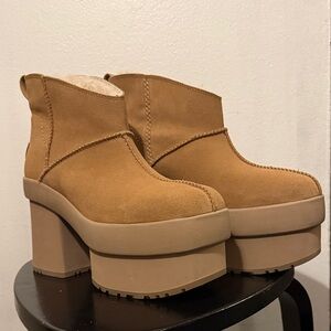 UGG Brown Platform Ankle Boots